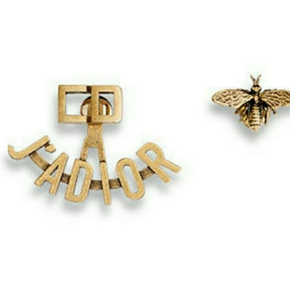 Christian Dior J'Adior Asymmetric Gold Earrings - Picture 1 of 2